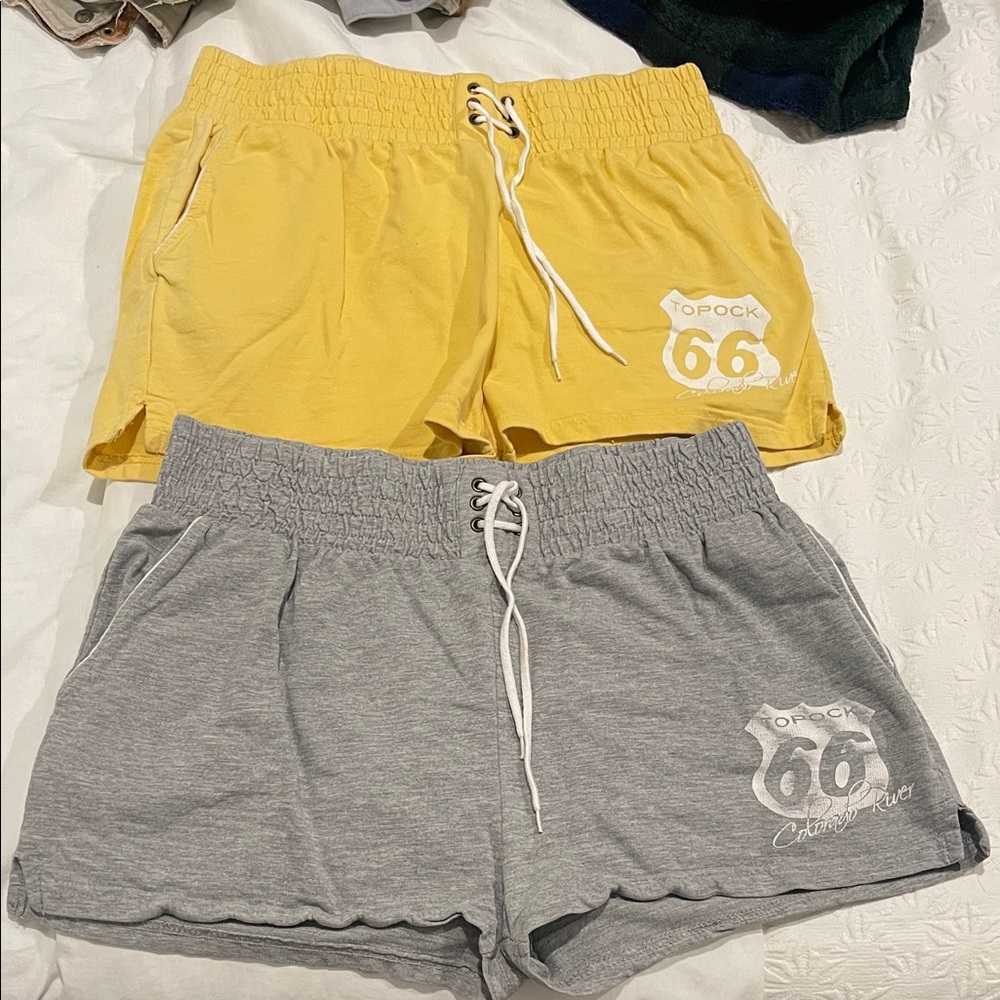 Lagaci Yellow and Gray Athletic Shorts